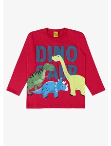 Rovi Kids Camiseta Infantil Manga Longa Dino Vermelho
