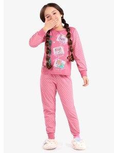 Rovi Kids Pijama Infantil Feminino em Meia Malha Rosa