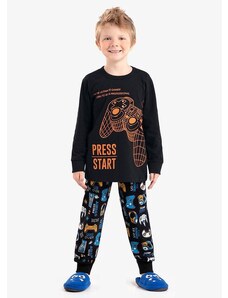 Rovi Kids Pijama Infantil Masculino Gamer Preto