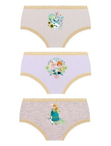 Disney Kit com 3 Calcinhas Infantil Frozen Ii 18202-089 0909-Amarelo-Branco-Mescla