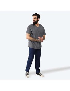 Basicamente Tech T-Shirt Impermeável Gola V Plus Masculina Mescla Escuro