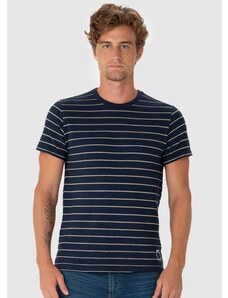 Malwee Camiseta Masculina Texturizada Listrada Preto