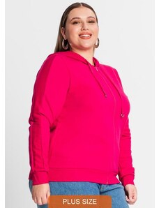 Secret Glam Jaqueta Feminina com Capuz Plus Size Rosa