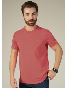 Exco Camiseta Masculina Básica com Bordado Rosa
