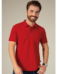 Exco Camisa Polo com Etiqueta Decorativa Vermelho