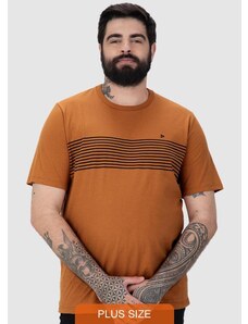 Malwee Camiseta Masculina com Listras Plus Marrom