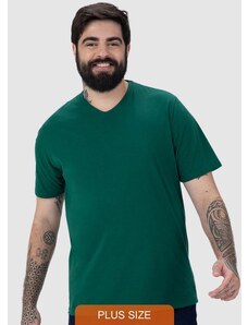 Malwee Camiseta Decote V Masculina Plus Verde