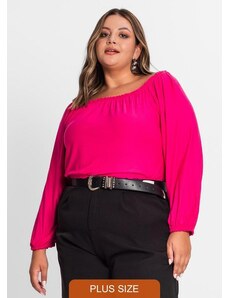 Secret Glam Blusa Ciganinha Feminina Plus Size Rosa