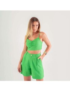 Susie Modas Conjunto Top e Shorts Feminino Verde