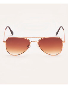 C&A óculos de sol aviador triton dourado
