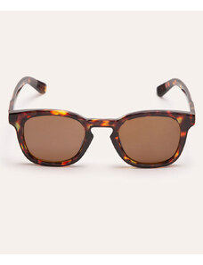 C&A óculos de sol redondo tartaruga triton marrom