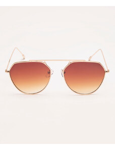 C&A óculos de sol oval triton dourado