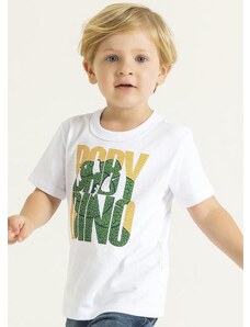 Cativa Camiseta com Efeito Puff Baby Dino Branco