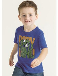 Cativa Camiseta com Efeito Puff Baby Dino Azul