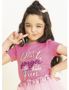 Cativa Kids Blusa Feminina Estampada com Glitter Rosa