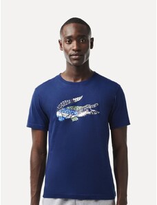 Camiseta Lacoste Masculina Sport Cotton Jersey Logo Azul Escuro
