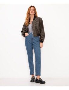 C&A calça jeans mom básica cintura super alta azul escuro - JEANS ESCURO