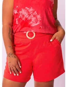 Habana Bermuda Plus Size Feminina com Cinto Vermelho