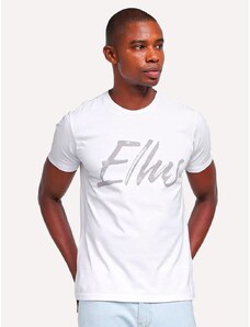 Camiseta Ellus Masculina Maxi Logo Classic Brush Branca