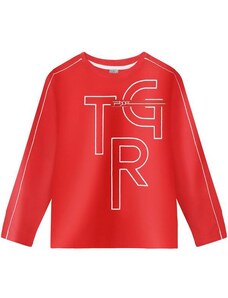 Tigor Camiseta Manga Longa Masculina Infantil Vermelho
