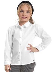Quimby Camisa em Tricoline Infantil Menina Branco