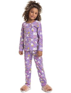 Quimby Pijama Xadrez Infantil Menina Roxo