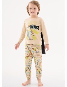 Up Baby Pijama em Suedine Infantil Menino Bege
