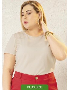Cativa Plus Size Blusa Feminina com Estampa Sublimática Bege