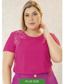 Cativa Plus Size Blusa Feminina com Estampa Sublimática Rosa