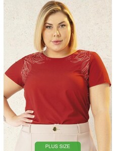 Cativa Plus Size Blusa Feminina com Estampa Sublimática Vermelho