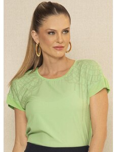 Cativa Blusa Feminina com Estampa Ombro Verde