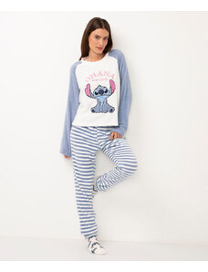 C&A pijama de fleece manga longa stitch ohana azul