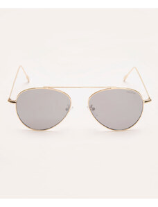 C&A óculos de sol aviador triton dourado