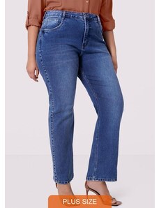 Lunender Mais Mulher Calça Jeans Plus Size Reta Chapa Barriga Jeans