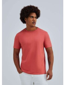 Hering Camiseta Masculina Manga Curta em Malha Texturizada Vermelho