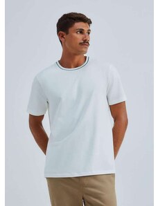 Hering Camiseta Masculina Manga Curta com Vivo Contrastante Branco