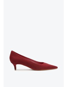 Sapato Scarpin Salto Baixo Ines Camurça Vermelho | Schutz