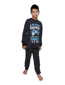 Cia Da Malha Pijama Inverno Algodao Masculino Infantil Preto