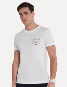 Camiseta Tommy Hilfiger Masculina Columbus Roundle Logo Branco