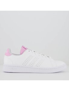 Tênis Adidas Advantage Feminino Branco e Rosa