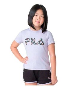 Camiseta Fila Letter Slim Infantil - Roxo