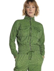 Jaqueta Feminina Moletom Estampada Polo Wear Verde Escuro Verde Escuro