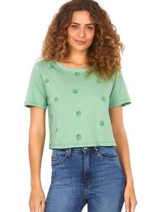 Camiseta Curta Feminina Malha Conchas Polo Wear Verde Médio Verde Médio