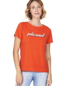 Camiseta Feminina Malha Coração Polo Wear Laranja Médio Laranja Médio