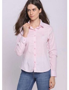 Camisa Feminina Mista Básica Lisa Polo Wear Rosa Claro Rosa Claro