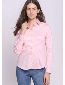 Camisa Feminina Aflex Básica Lisa Bordada Polo Wear Rosa Claro Rosa Claro