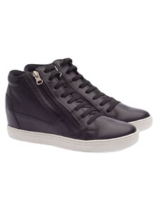 Tênis Doctor Shoes Sneaker Couro 65614 (Elástico) Preto