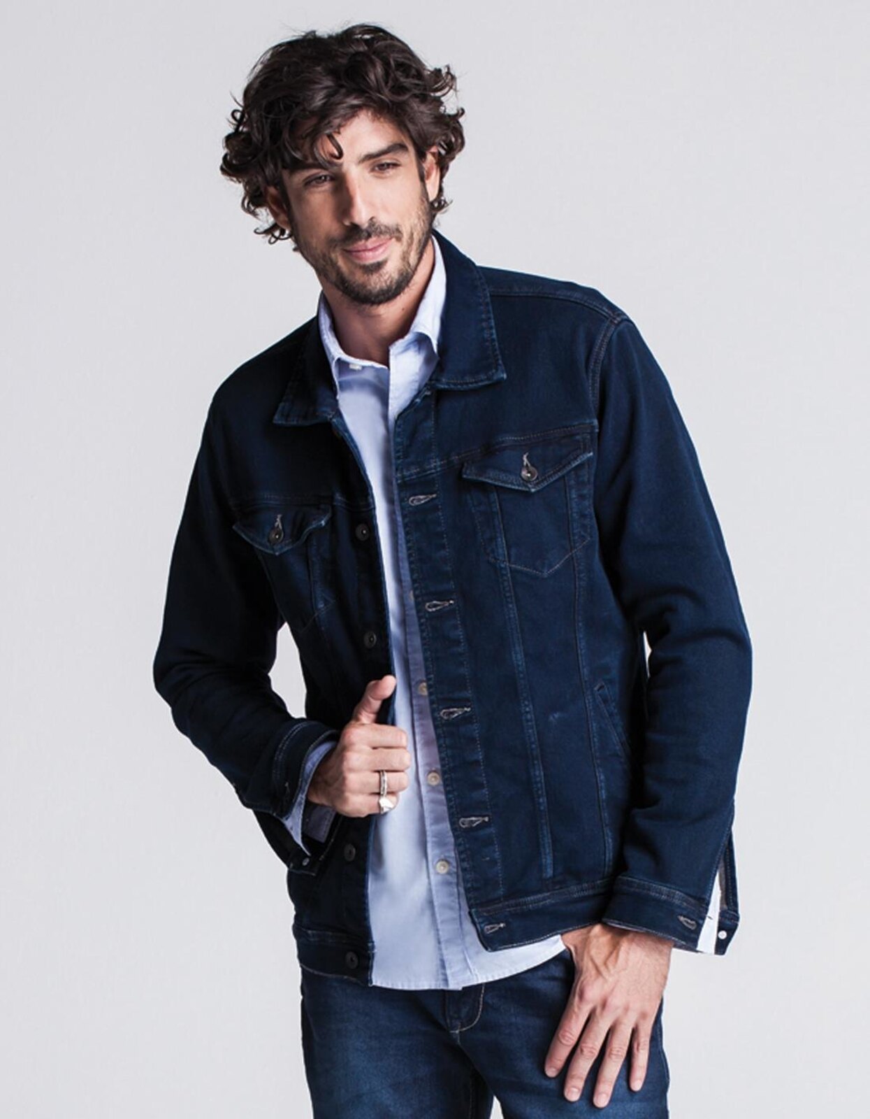 jaqueta jeans masculina khelf