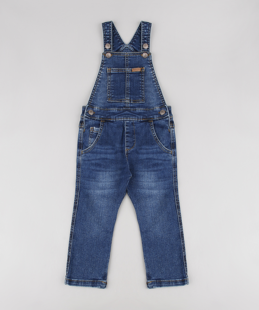 macacao longo jeans infantil