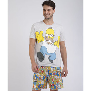 C&A Pijama Masculino Tal pai Tal Filho Os Simpsons Manga Curta